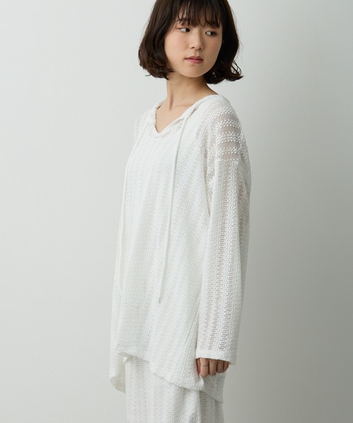 Lipoy(リポイ)の「透かし編みプルオーバー(Tシャツ/カットソー・レディース・ホワイト・FREE)」の12枚目の写真