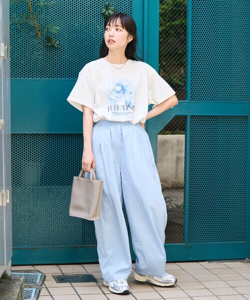 FREAK'S STORE(フリークスストア)の「<接触冷感> SUMMERCOOL タック カーブ イージーパンツ <セットアップ対応>(その他パンツ・レディース・ブルー/ベージュ/ブルーグリーン/ブラック・MEDIUM/SMALL)」の14枚目の写真