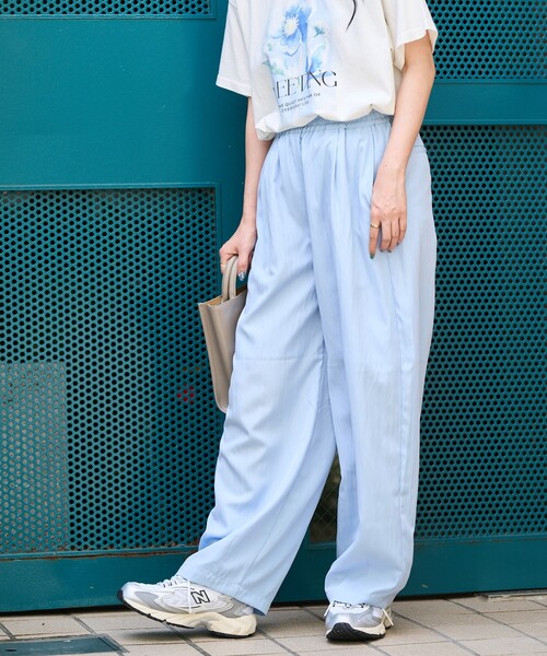 FREAK'S STORE(フリークスストア)の「<接触冷感> SUMMERCOOL タック カーブ イージーパンツ <セットアップ対応>(その他パンツ・レディース・ブルー/ベージュ/ブルーグリーン/ブラック・MEDIUM/SMALL)」の18枚目の写真