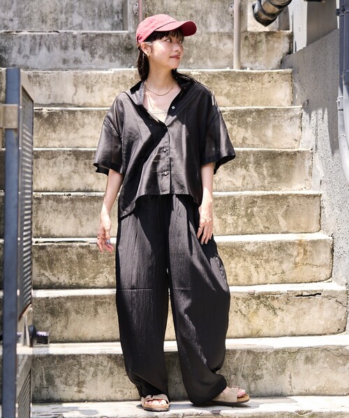 FREAK'S STORE(フリークスストア)の「<接触冷感> SUMMERCOOL タック カーブ イージーパンツ <セットアップ対応>(その他パンツ・レディース・ブルー/ベージュ/ブルーグリーン/ブラック・MEDIUM/SMALL)」の21枚目の写真