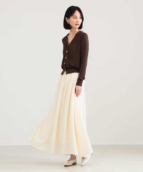 Demi-Luxe BEAMS(デミルクス ビームス)の「【1/9再値下げ】ポプリン ギャザースカート(スカート・レディース・ブラウン/オフホワイト・36/38)」の11枚目の写真