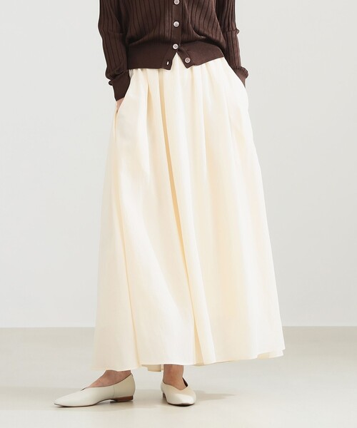 Demi-Luxe BEAMS(デミルクス ビームス)の「【1/9再値下げ】ポプリン ギャザースカート(スカート・レディース・ブラウン/オフホワイト・36/38)」の12枚目の写真