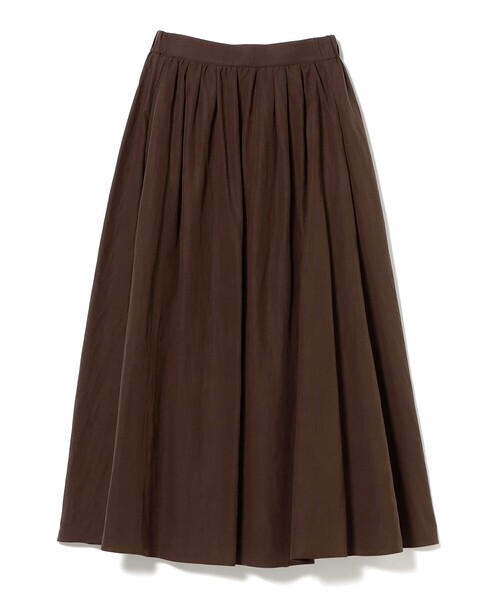 Demi-Luxe BEAMS(デミルクス ビームス)の「【1/9再値下げ】ポプリン ギャザースカート(スカート・レディース・ブラウン/オフホワイト・36/38)」の5枚目の写真