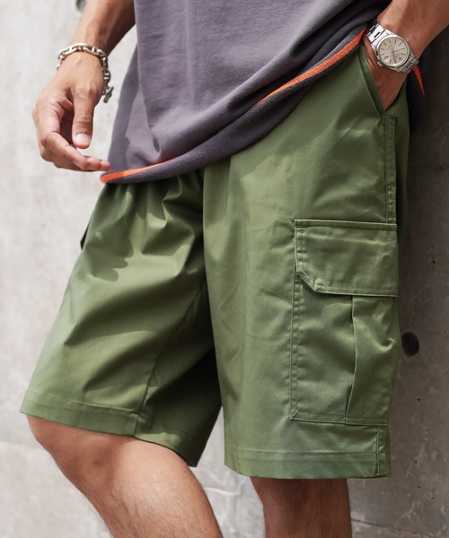 jiggys shop（ジギーズショップ）の「ワイドシルエット カーゴ イージー ハーフパンツ ショートパンツ（その他パンツ・メンズ・チャコールグレー/ブラック/オフホワイト/カーキ・MEDIUM/LARGE/X-LARGE）」の2枚目の写真