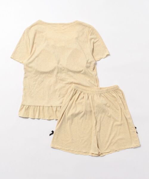 WEGO（ウィゴー）の「WEGO/インナーカップ付きリボンフリルルームウェア上下セット（ルームウェア/パジャマ・レディース・グレー/イエロー・MEDIUM/LARGE）」の5枚目の写真