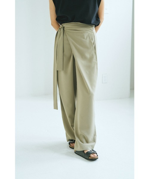 marjour(マージュール)の「WRAP PANTS(その他パンツ・レディース・モスグリーン/ブラック・M)」の1枚目の写真