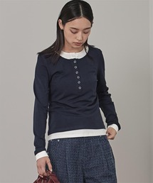 miette（ミエット）の「レイヤード風ヘンリーネックトップス（Tシャツ/カットソー）」