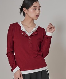miette（ミエット）の「レイヤード風ヘンリーネックトップス（Tシャツ/カットソー）」
