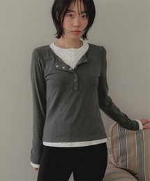 miette | レイヤード風ヘンリーネックトップス(Tシャツ/カットソー)