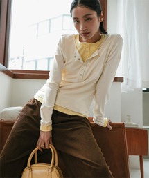 miette（ミエット）の「レイヤード風ヘンリーネックトップス（Tシャツ/カットソー）」