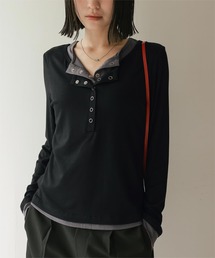 miette(ミエット)のレイヤード風ヘンリーネックトップス(Tシャツ/カットソー)