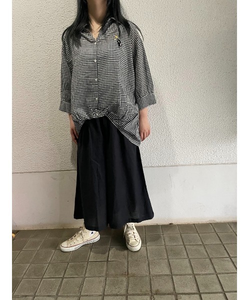 Rydia（リディア）の「スキッパーブラウス（シャツ/ブラウス・レディース・オフホワイト/ブラック・M）」の2枚目の写真