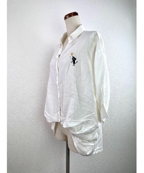 Rydia（リディア）の「スキッパーブラウス（シャツ/ブラウス・レディース・オフホワイト/ブラック・M）」の4枚目の写真