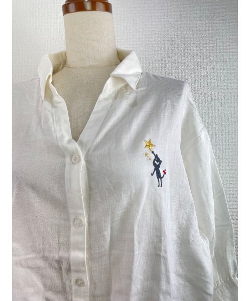 Rydia（リディア）の「スキッパーブラウス（シャツ/ブラウス・レディース・オフホワイト/ブラック・M）」の6枚目の写真