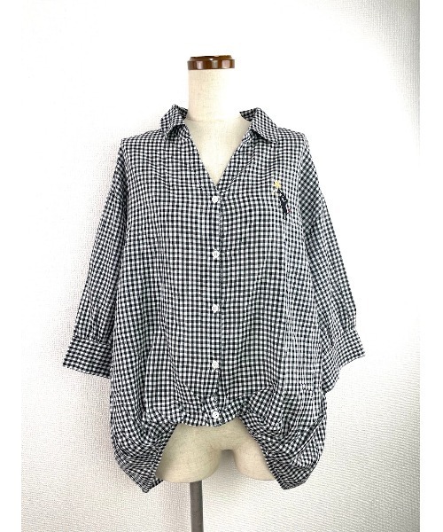 Rydia（リディア）の「スキッパーブラウス（シャツ/ブラウス・レディース・オフホワイト/ブラック・M）」の8枚目の写真