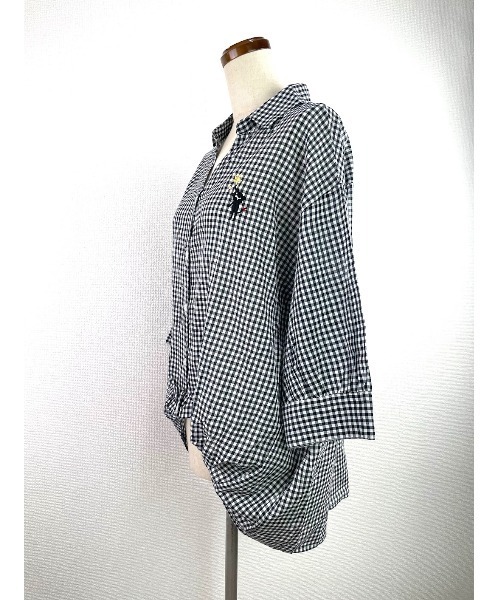 Rydia（リディア）の「スキッパーブラウス（シャツ/ブラウス・レディース・オフホワイト/ブラック・M）」の9枚目の写真