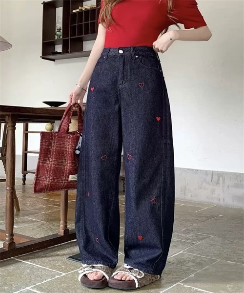 Dream garden(ドリームガーデン)の「ハート刺繍デニムパンツ(デニムパンツ・レディース・インディゴブルー・M/L/2XL/XL/5XL/S/3XL/4XL)」の13枚目の写真