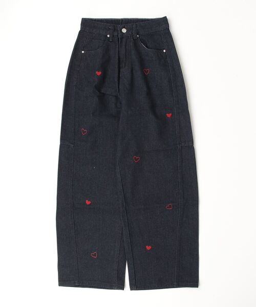 Dream garden(ドリームガーデン)の「ハート刺繍デニムパンツ(デニムパンツ・レディース・インディゴブルー・M/L/2XL/XL/5XL/S/3XL/4XL)」の16枚目の写真