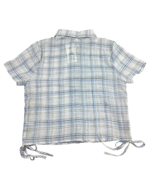 VIBGYOR(ヴィブジョー)の「サイドドロストシャーリングチェックシャツ 半袖(CZ)(Tシャツ/カットソー・レディース・ネイビー/ホワイト・FREE)」の19枚目の写真