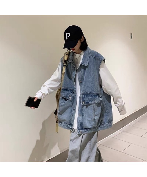 WARAIJOGO（ワライジョウゴ）の「【WARAIJOGO】デニムベスト(NEZ)（ベスト・メンズ・ブラック・FREE）」の13枚目の写真