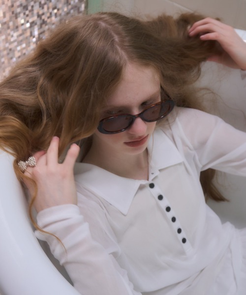 Birthday room(バースデイルーム)の「オーバルサングラス/oval sunglasses(サングラス・レディース・ブラウン/ブラック・FREE)」の10枚目の写真