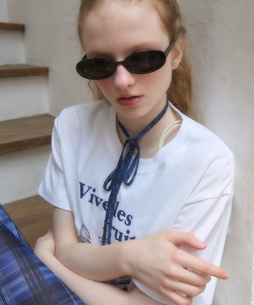 Birthday room(バースデイルーム)の「オーバルサングラス/oval sunglasses(サングラス・レディース・ブラウン/ブラック・FREE)」の3枚目の写真