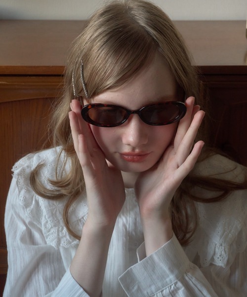 Birthday room(バースデイルーム)の「オーバルサングラス/oval sunglasses(サングラス・レディース・ブラウン/ブラック・FREE)」の22枚目の写真