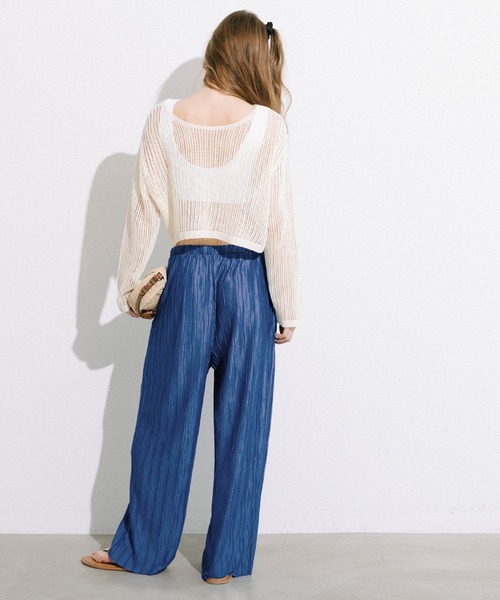 coca（coca）（コカ）の「【田中里奈様着用】＼26ss新色追加／ スリムウェーブパンツ（その他パンツ・レディース・ストライプ/レッド/カーキ/ブラック/グレイッシュベージュ/ライトベージュ/B/ブルー/A・L/M/S）」の21枚目の写真