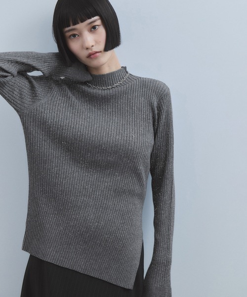 WEB限定】・【定番人気】ハイネックラメニットプルオーバー