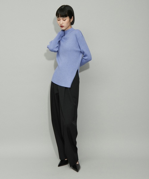 ADAM ET ROPE'（アダムエロペ）の「【WEB限定】・【定番人気】ハイネックラメニットプルオーバー（ニット/セーター・レディース・ブラック/ベージュ/サックスブルー/ホワイト系その他/グレー系その他・FREE）」の9枚目の写真