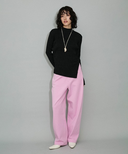 ADAM ET ROPE'（アダムエロペ）の「【WEB限定】・【定番人気】ハイネックラメニットプルオーバー（ニット/セーター・レディース・ブラック/ベージュ/サックスブルー/ホワイト系その他/グレー系その他・FREE）」の12枚目の写真