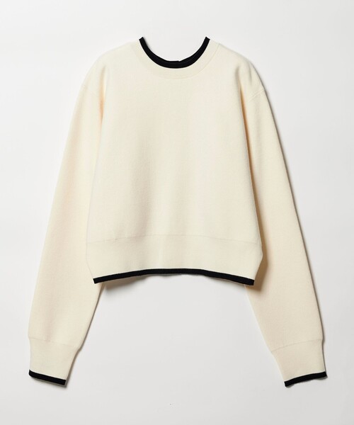 EMMEL REFINES（エメルリファインズ）の「＜EMMEL REFINES＞EM HW ハイショクライン 2WAY ニット トップス（ニット/セーター・レディース・オフホワイト/パープル・FREE）」の2枚目の写真