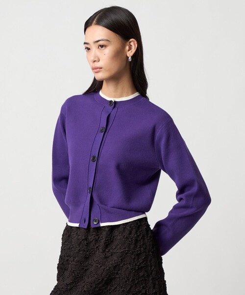 EMMEL REFINES（エメルリファインズ）の「＜EMMEL REFINES＞EM HW ハイショクライン 2WAY ニット トップス（ニット/セーター・レディース・オフホワイト/パープル・FREE）」の18枚目の写真