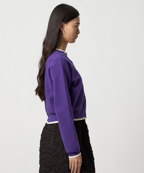 EMMEL REFINES（エメルリファインズ）の「＜EMMEL REFINES＞EM HW ハイショクライン 2WAY ニット トップス（ニット/セーター・レディース・オフホワイト/パープル・FREE）」の15枚目の写真