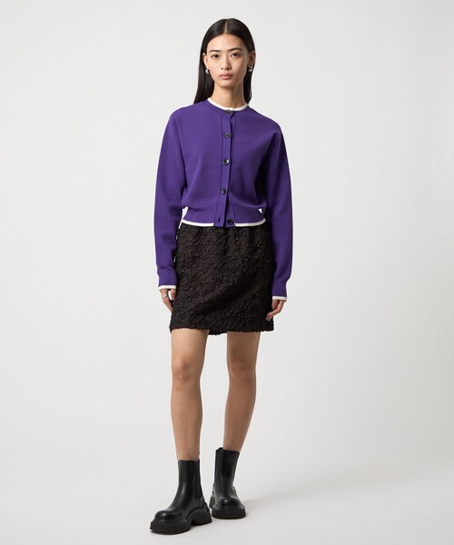 EMMEL REFINES（エメルリファインズ）の「＜EMMEL REFINES＞EM HW ハイショクライン 2WAY ニット トップス（ニット/セーター・レディース・オフホワイト/パープル・FREE）」の12枚目の写真