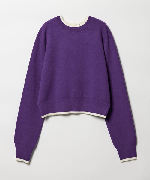 EMMEL REFINES（エメルリファインズ）の「＜EMMEL REFINES＞EM HW ハイショクライン 2WAY ニット トップス（ニット/セーター・レディース・オフホワイト/パープル・FREE）」の11枚目の写真