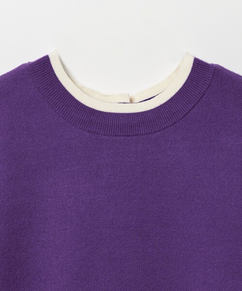 EMMEL REFINES（エメルリファインズ）の「＜EMMEL REFINES＞EM HW ハイショクライン 2WAY ニット トップス（ニット/セーター・レディース・オフホワイト/パープル・FREE）」の9枚目の写真