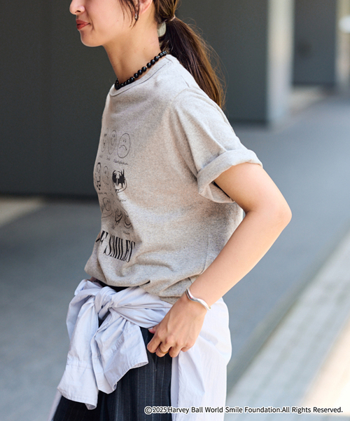 tシャツ OUT OF FRAMe 8812melangeTシャツ  SMILE レディース FRAMeWORK tシャツ OUT OF FRAMe 8812melangeTシャツ SMILE