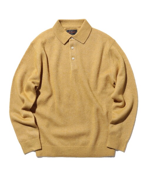 BEAMS PLUS(ビームスプラス)の「9ゲージ ウール シルク シャギー ニット ポロシャツ(ポロシャツ・メンズ・ブラック/ピンク/ゴールド・M/L/XL/S)」の22枚目の写真
