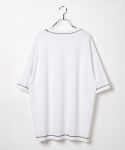 GLOBAL WORK（グローバルワーク）の「フローズンTシャツ/ステッチ/575776（Tシャツ/カットソー・メンズ・ブルー/グレイッシュベージュ/ホワイト/ブラック・LARGE/SMALL/X-LARGE/MEDIUM）」の5枚目の写真