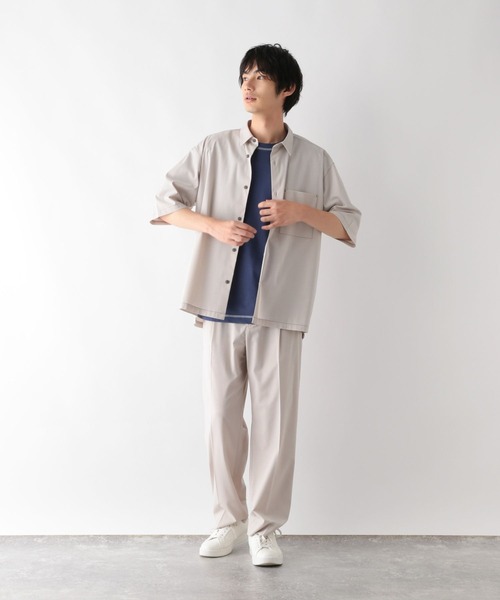 GLOBAL WORK（グローバルワーク）の「フローズンTシャツ/ステッチ/575776（Tシャツ/カットソー・メンズ・ブルー/グレイッシュベージュ/ホワイト/ブラック・LARGE/SMALL/X-LARGE/MEDIUM）」の19枚目の写真