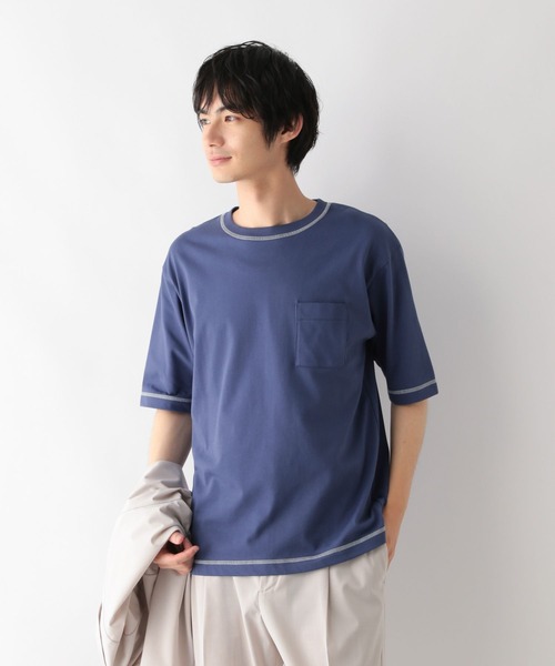 GLOBAL WORK（グローバルワーク）の「フローズンTシャツ/ステッチ/575776（Tシャツ/カットソー・メンズ・ブルー/グレイッシュベージュ/ホワイト/ブラック・LARGE/SMALL/X-LARGE/MEDIUM）」の20枚目の写真
