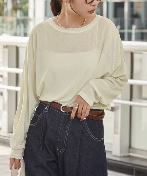 スマートウォッシュ】フローティ シアートップス（Tシャツ/カットソー