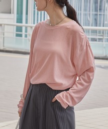 Tシャツ/カットソー（ピンク/桃色系・長袖）ファッション通販