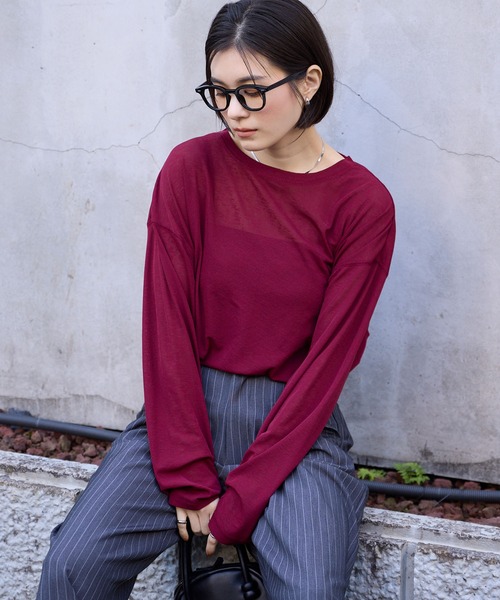 Tシャツ/カットソー（レッド/赤色系・長袖）ファッション通販 - ZOZOTOWN