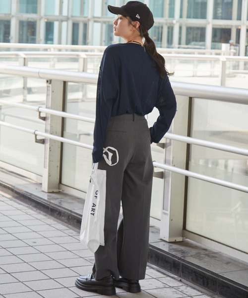 MONO-MART(モノマート)の「【スマートウォッシュ】フローティ シアートップス(Tシャツ/カットソー・レディース・ベージュ/ブラウン/レッド/オリーブ/ブラック/ピンク/ネイビー/オフホワイト/ライトイエロー/チャコールグレー/グレー/ダークグレー/ワイン/ブルー/モカ/ブルー系/ミント・FREE)」の20枚目の写真