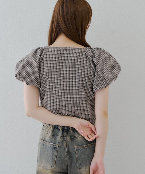 Another Branch olive des olive（アナザーブランチオリーブデオリーブ）の「WZIPドロストブラウス（Tシャツ/カットソー・レディース・ストライプ/ブラック系その他/ブラウン系その他・FREE）」の6枚目の写真