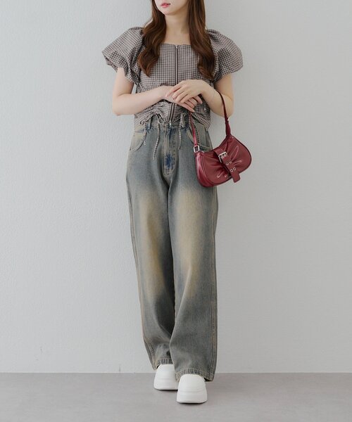 Another Branch olive des olive（アナザーブランチオリーブデオリーブ）の「WZIPドロストブラウス（Tシャツ/カットソー・レディース・ストライプ/ブラック系その他/ブラウン系その他・FREE）」の11枚目の写真