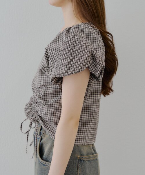 Another Branch olive des olive（アナザーブランチオリーブデオリーブ）の「WZIPドロストブラウス（Tシャツ/カットソー・レディース・ストライプ/ブラック系その他/ブラウン系その他・FREE）」の14枚目の写真