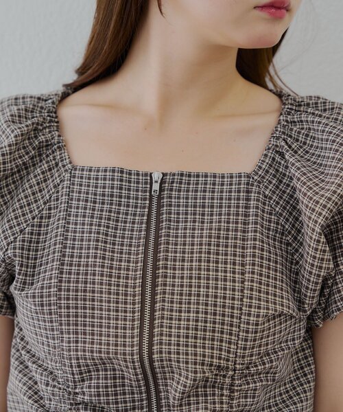 Another Branch olive des olive（アナザーブランチオリーブデオリーブ）の「WZIPドロストブラウス（Tシャツ/カットソー・レディース・ストライプ/ブラック系その他/ブラウン系その他・FREE）」の16枚目の写真